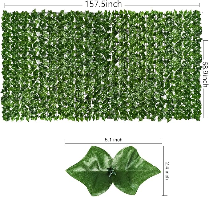 DearHouse 68.9x157.5in Artificial Ivy Privacy Fence Wall Screen, Artificial - Image 4