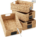 Casafield Set of 4 Water Hyacinth Pantry Baskets, by Casafield