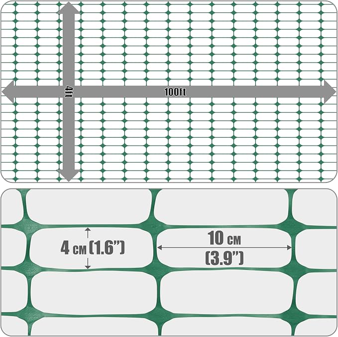 Fencer Wire 4 ft. Safety Fence, 100 ft. Green Plastic Fencing Roll - Image 4