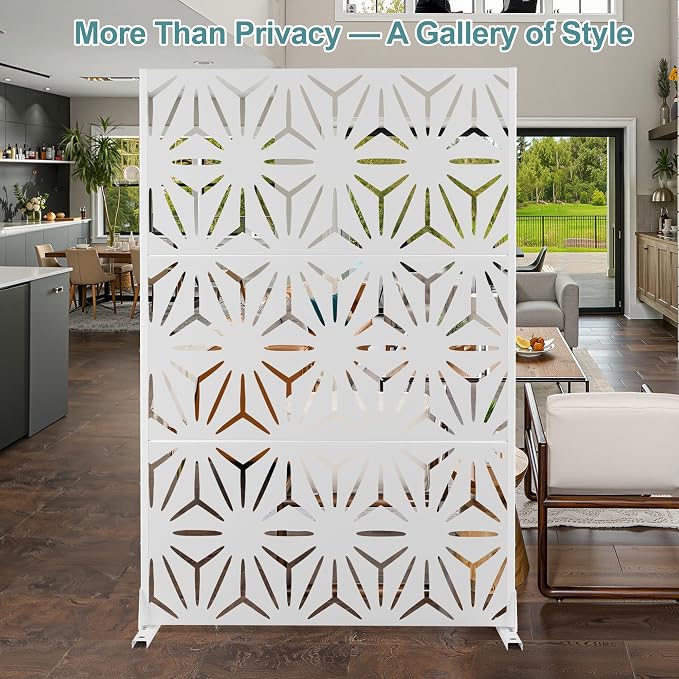 Metal Privacy Screen Outdoor Freestanding Privacy Wall Panels and Decorative - Image 7