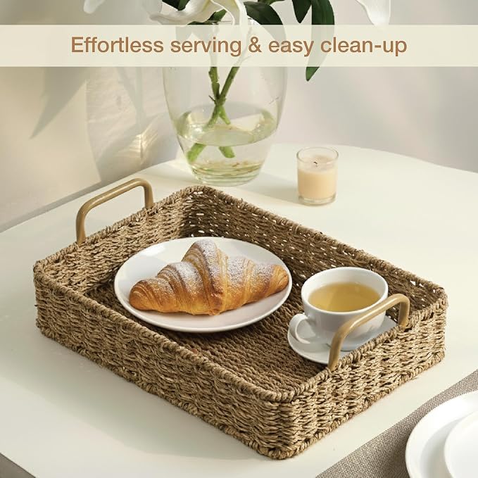 Set of 2 Rectangular Seagrass Trays - Image 4