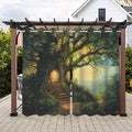 Fantasy Theme Waterproof Indoor/Outdoor Curtains, Forest Pattern, UV and Fade by Lirduipu