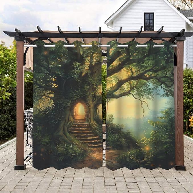 Fantasy Theme Waterproof Outdoor Curtains by Lirduipu