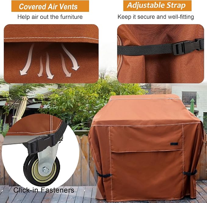 NettyPro Grill Cover Heavy Duty Waterproof 44 inch, Outdoor 2 Burners Gas BBQ - Image 6