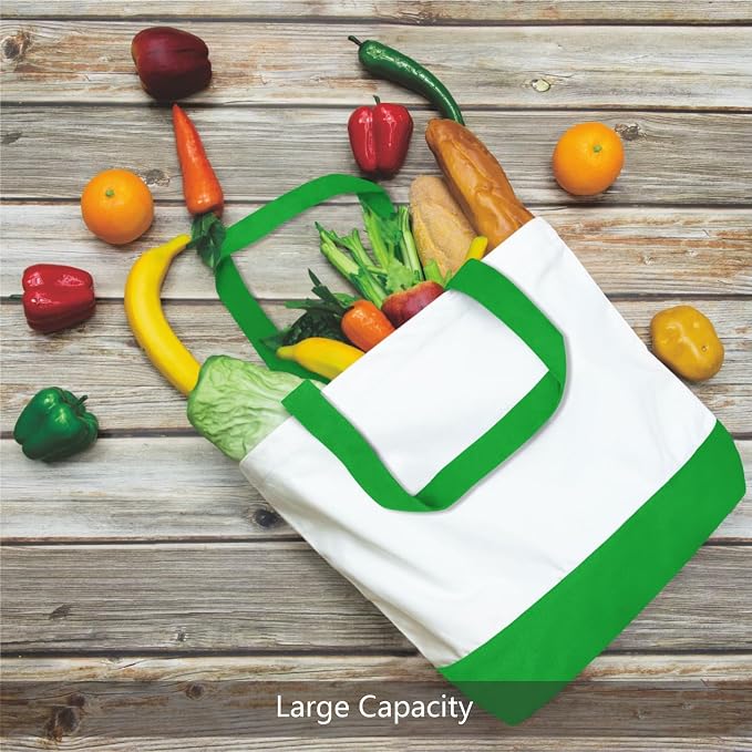 TOPDesign 3-Pack Super Strong Large 12oz Cotton Canvas Tote Bags, Reusable - Image 5