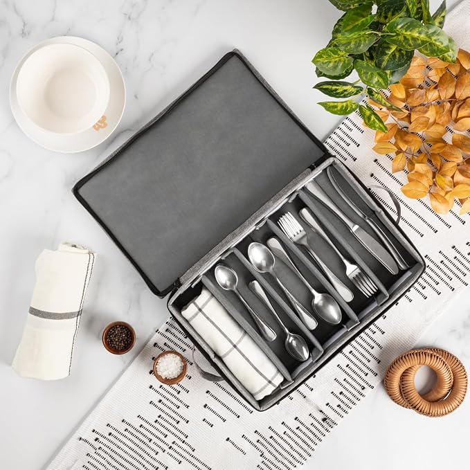 Flatware Storage Case with 5 Adjustable Compartments - Image 5