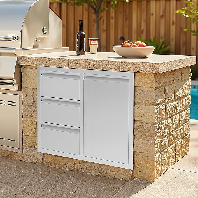 Jocisland Outdoor Kitchen Drawers 28" W×23" D×23" H Stainless Steel Drawers - Image 2