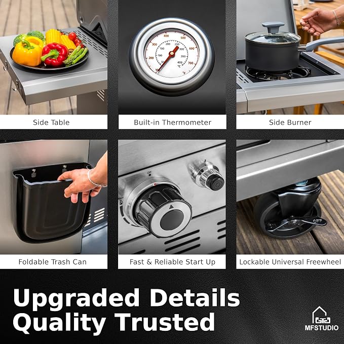 MFSTUDIO 7 Burner BBQ Gas Propane Grill - Image 7