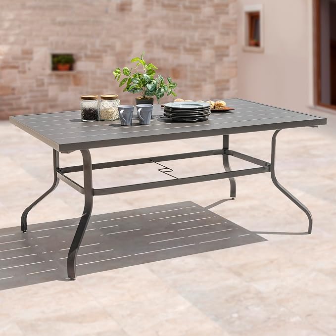 NUU GARDEN Outdoor 61" x 37" Rectangle Dining Table - Image 4