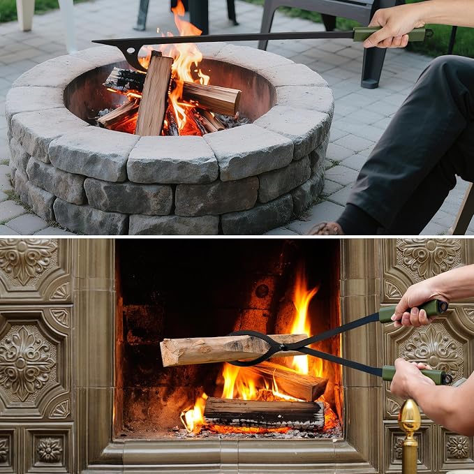 Stanbroil 28" Firewood Tongs and Fire Poker Set, Large Campfire Tongs Tool Set - Image 5