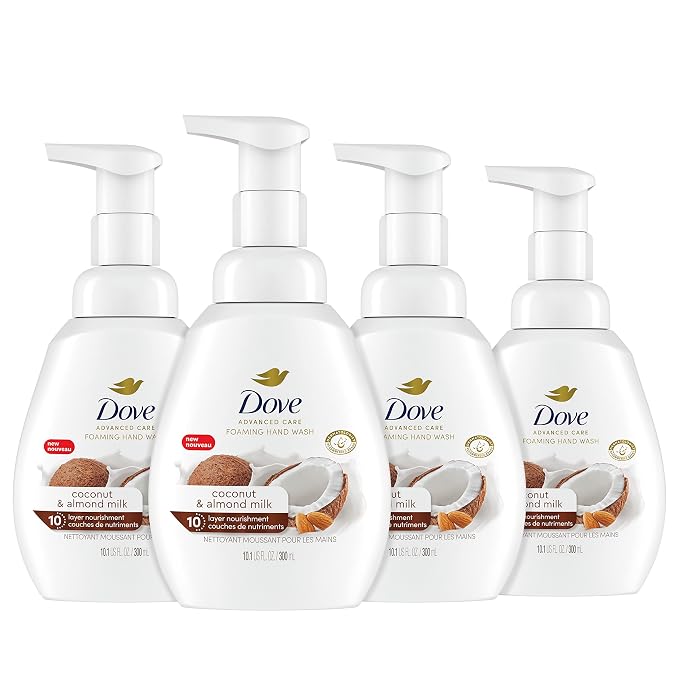 Dove Foaming Hand Wash Coconut & Almond Milk Pack of 4 Protects Skin from by Dove