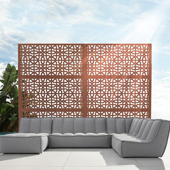 Elevens Outdoor Decor Privacy Fence Screen Metal Fence Panels, Decorative - Image 2