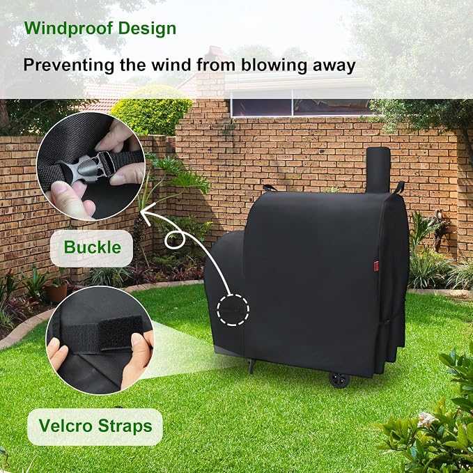 Outdoor Grill Cover for Royal Gourmet CC1830FC Barrel Charcoal Grill, Cover - Image 4