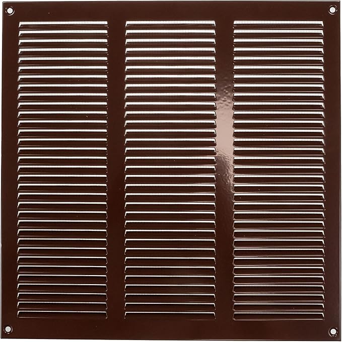 Repa Market 12x12 Inch Air Vent Cover/Brown Galvanized Steel Louvered Grill by RepaMarket