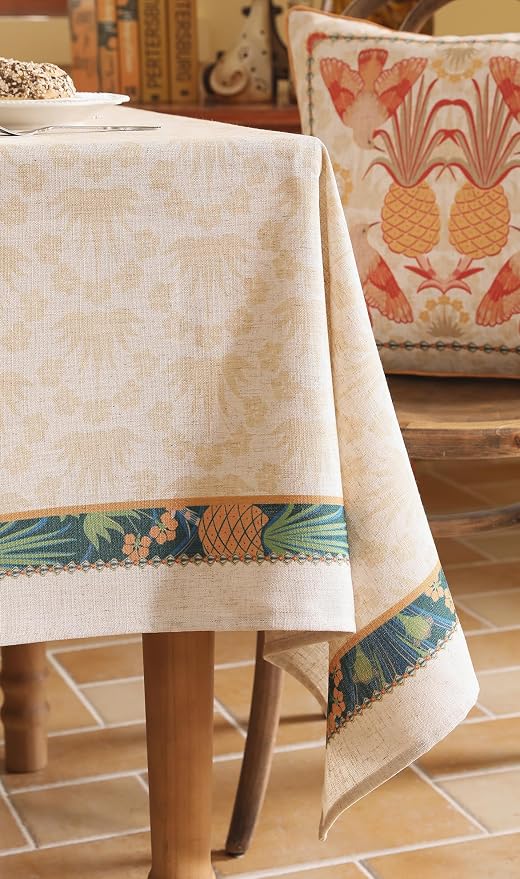 patdrea Designer Rectangle Linen Table Cloth, Vintage Anti-Wrinkle Durable - Image 9
