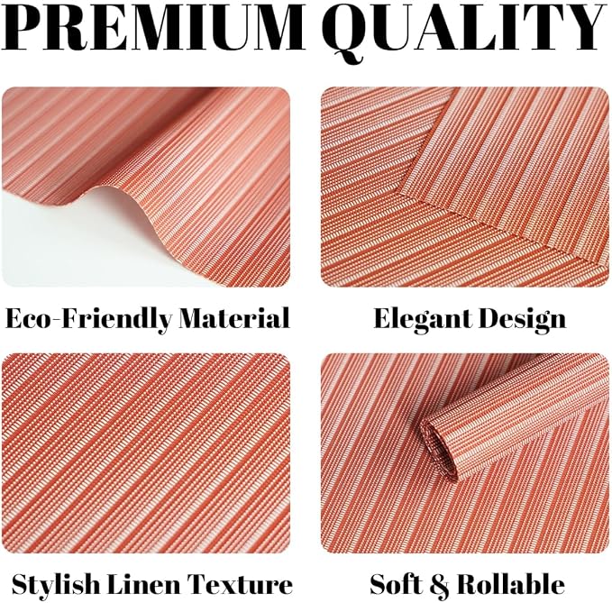 Placemats Set of 8 Vinyl/Plastic Woven Place Mats - Image 2
