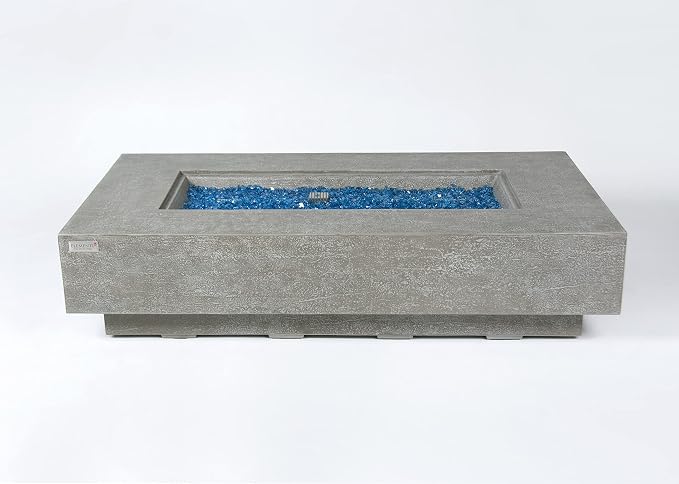 Elementi+ | Riviera Gas Fire Pit Cast Concrete 60" Rectangular Fire Table - Image 3
