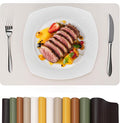 Faux Leather Placemats Set of 6 – 17x12 Inch Vinyl Table Mats, Heat Resistant by PROMATTOO