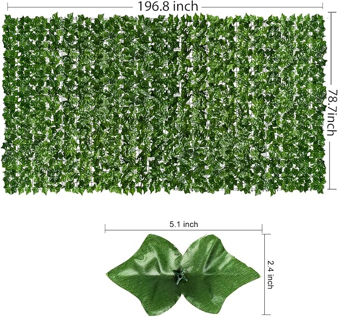 DearHouse Artificial Ivy Privacy Fence, 197x78.7inch Artificial Hedges Fence - Image 5