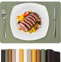 Faux Leather Placemats Set of 6 – 17x12 Inch Vinyl Table Mats, Heat Resistant by PROMATTOO