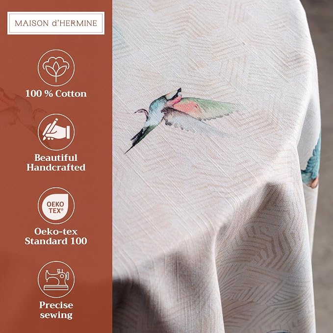 Maison d' Hermine Table Cloth Round Table 100% Cotton 63 Inches Tablecloth - Image 2