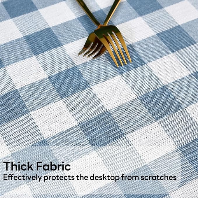 Gingham Tablecloth Rectangle Table Cloth Heavy Duty Cotton Checkered Table Cover - Image 2