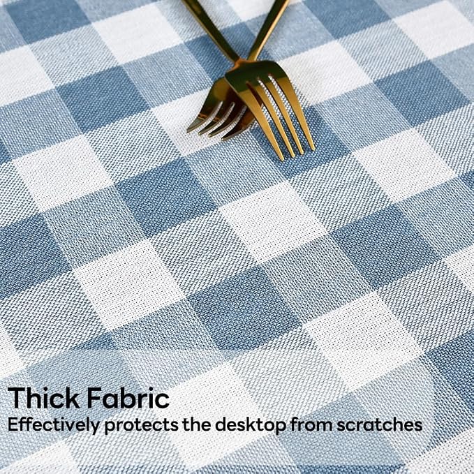Gingham Tablecloth Rectangle Table Cloth Heavy Duty Cotton Checkered Table Cover - Image 2
