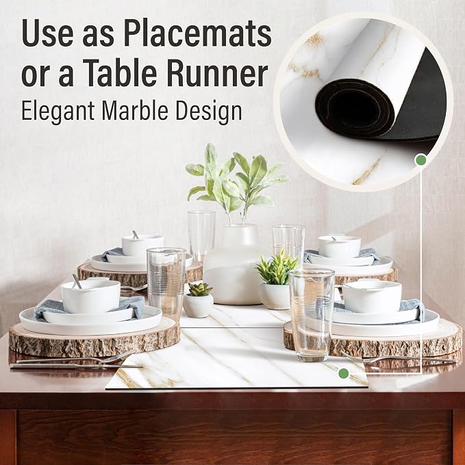 RIMONA'S Heat Resistant Marble Placemats Set of 4 - Image 4