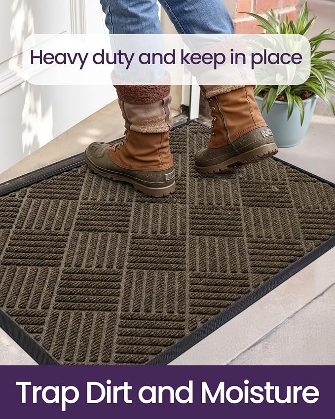 DEXI Front Door Mat Outside Entrance, 17x29 Rubber Entry Doormat Heavy Duty - Image 5