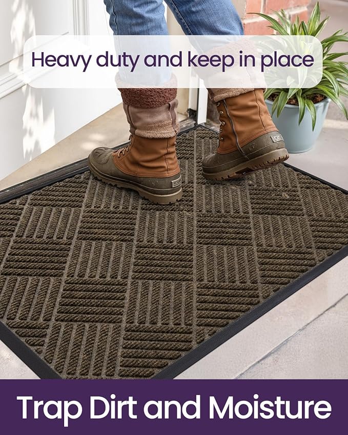 DEXI Front Door Mat Outside Entrance, 2x3 ft Rubber Entry Doormat Heavy Duty - Image 5