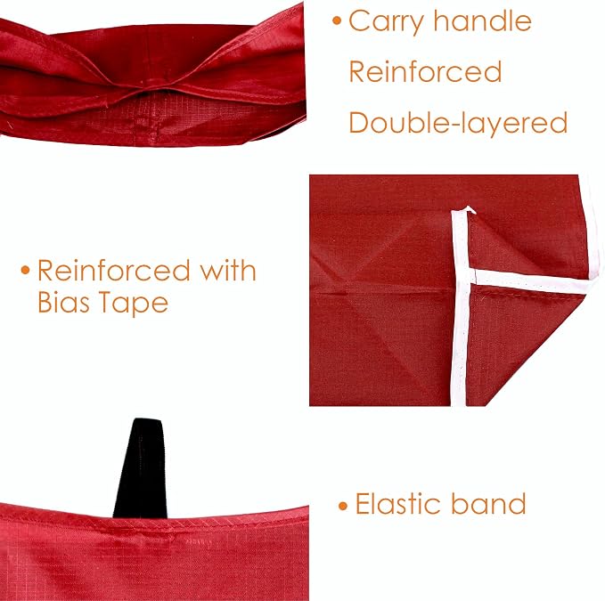 BeeGreen Christmas Red Reusable Grocery Bags Shopping Bags Bulk 10 Packs 50LBS - Image 3