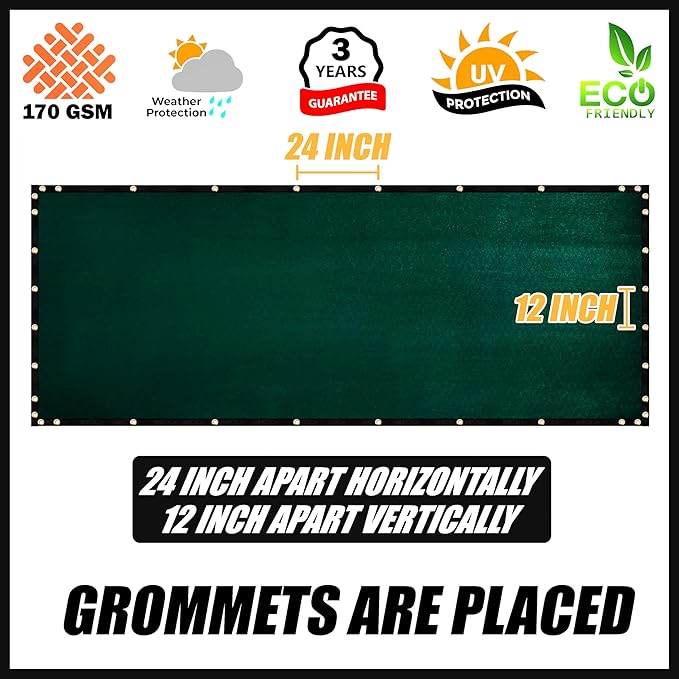 Royal Shade Custom Size 4' x 152' Green Fence Privacy Screen Windscreen Cover - Image 4