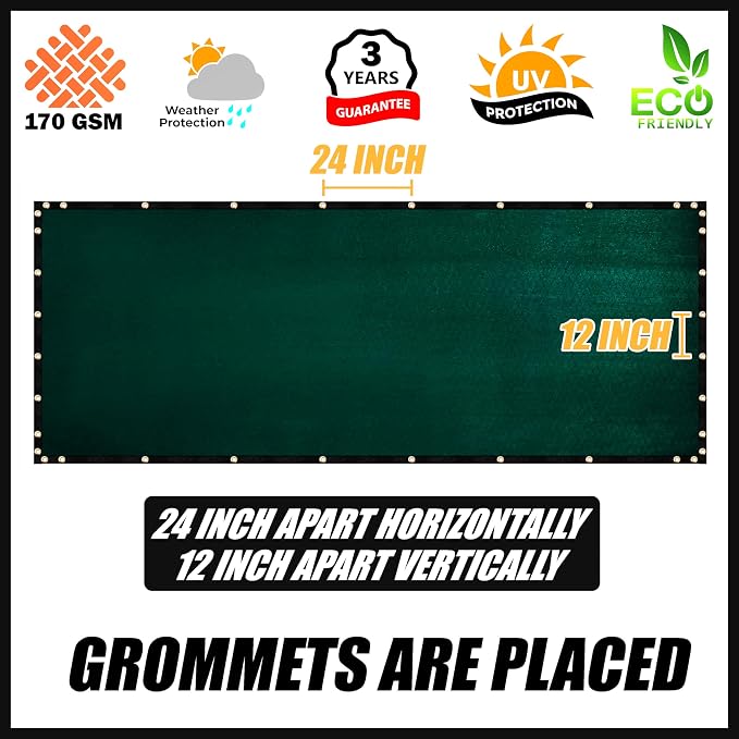 Royal Shade Custom Size 4' x 164' Green Fence Privacy Screen Windscreen Cover - Image 4
