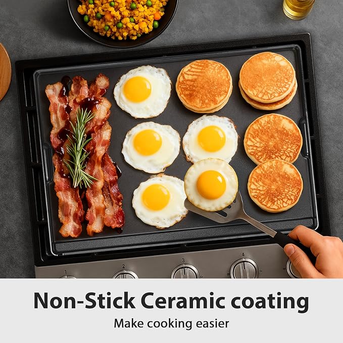 Utheer Nonstick Reversible Aluminum Ceramic Griddle 23" x 16", 70% Lighter - Image 6