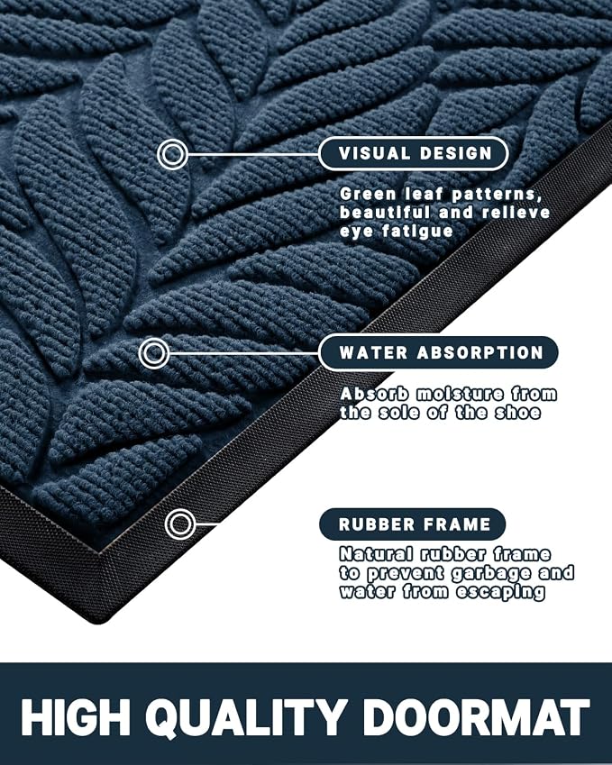 Yimobra Front Door Mat Outdoor Indoor, 29.5x17 All-Season Waterproof Door Mat - Image 4