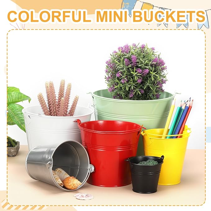 Small Metal Buckets, Mini Buckets - Image 4