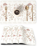 QIYI Placemats Set of 4, 12x18 Inch Faux Leather Place Mats by QIYI