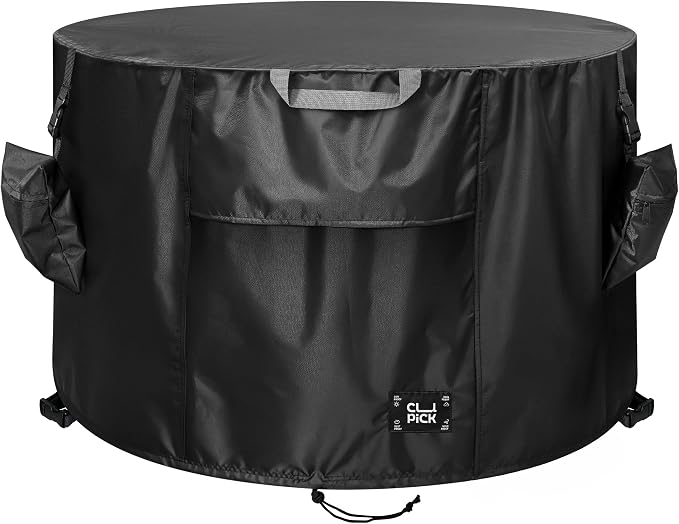 Fire Pit Cover, Heavy-Duty Waterproof Tear-Resistant FirePit Covers Round by CUPICK
