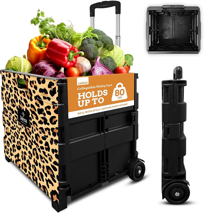 Inspired Living Ultra-Slim Rolling Collapsible Storage Pack-N-Roll Utility-carts by Inspired+Living