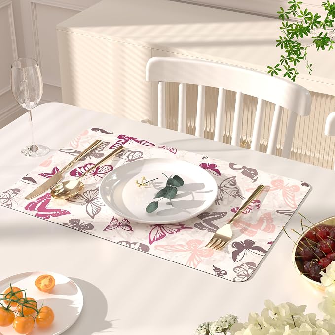 QIYI Placemats Set of 6, 12x18 Inch Faux Leather Place Mats - Image 2