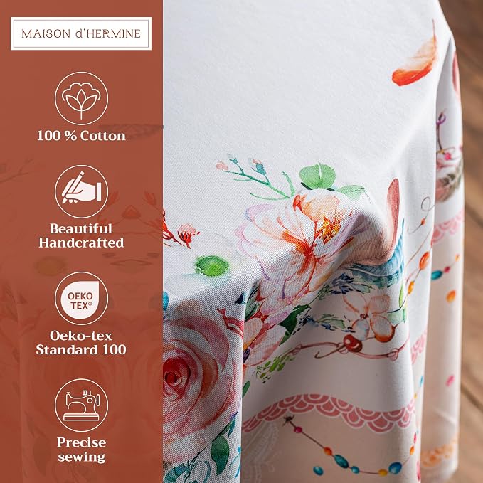 Maison d' Hermine Table Cloth Round Table 100% Cotton 69 Inches Tablecloth - Image 2