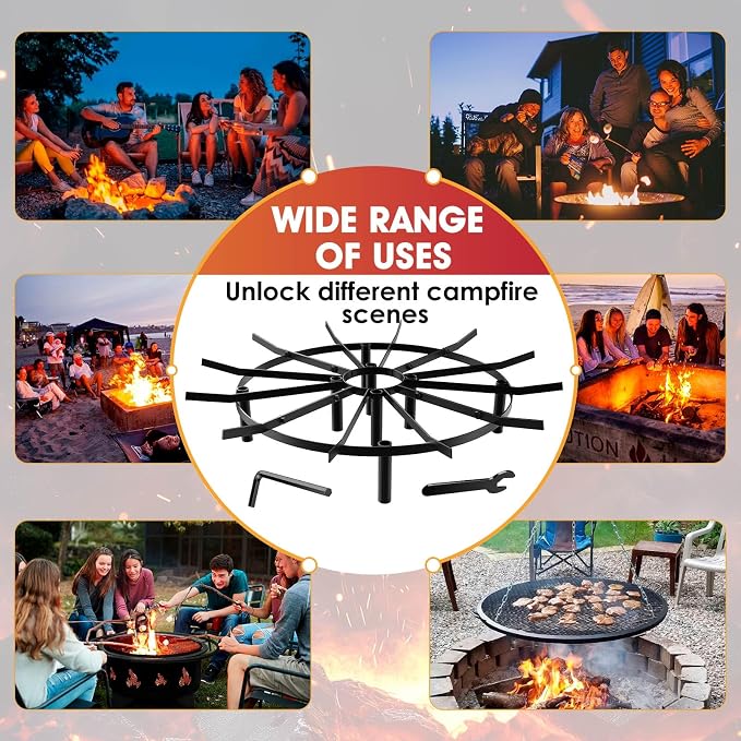 Fire Pit Grate & Fireplace Grate, Heavy Duty Heat Resistant Campfire Grill - Image 7