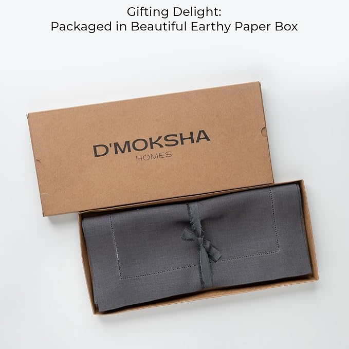 D'Moksha Homes Linen Charcoal Grey Table Runner 72 Inches Long - Image 6
