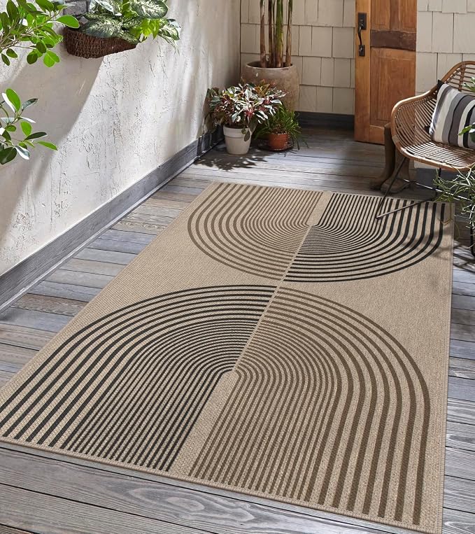 Easy Jute Rainbow Area Rug, 3x5 Indoor Outdoor Entryway Rug Washable Non-Slip - Image 6