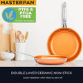 10-Inch Copper Ceramic Nonstick Fry Pan with Aluminum Body