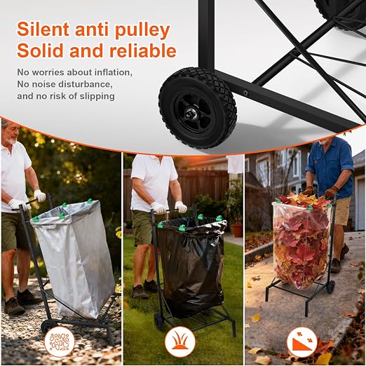 Metal Leaf Bag Holder, 50-55 Gallon Adjustable Trash Bag Holder, Height Added - Image 4