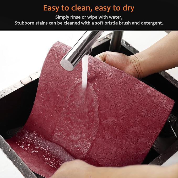 Vinyl Placemats Set of 8 Faux Leather 100% Waterproof Wipeable Washable Place - Image 5