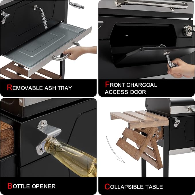 Royal Gourmet CD1824M 24-Inch Charcoal Grill, BBQ Smoker - Image 10