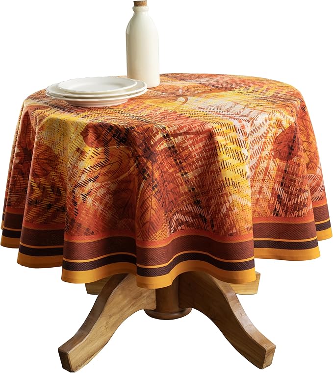 Maison d' Hermine Table Cloth Round Table 100% Cotton 69 Inches Fall Tablecloth by MaisondHermine