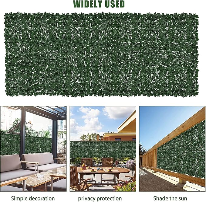 Faux Ivy Privacy Fence Screen Outdoor Expandable Artificial Greenery Roll Fake - Image 5